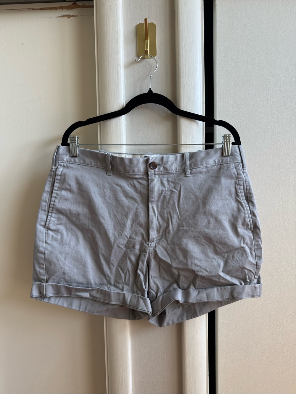J. Crew Light Gray Cuffed Cotton Shorts